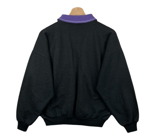 80s Unbranded Sweatshirt Black Purple M