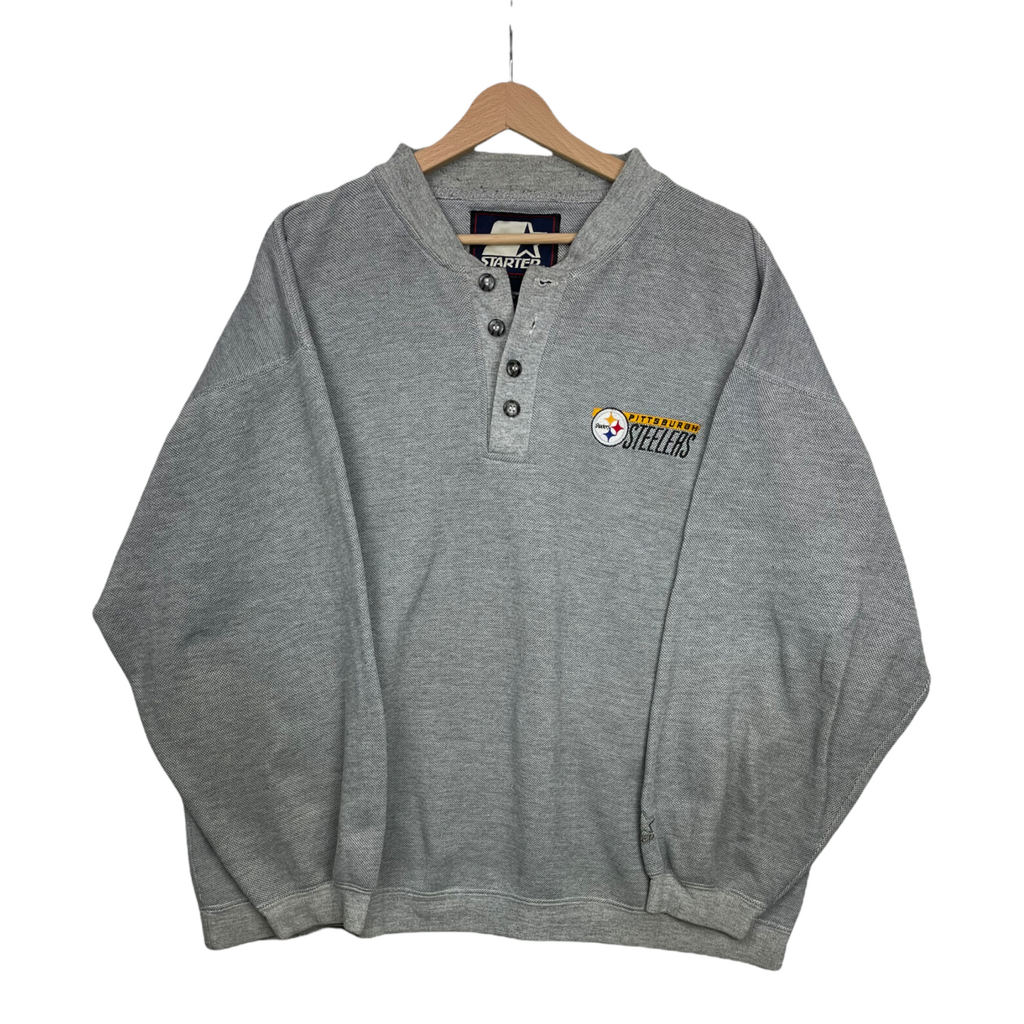 90s Starter Pittsburgh Steelers NFL Sweatshirt Grey XL