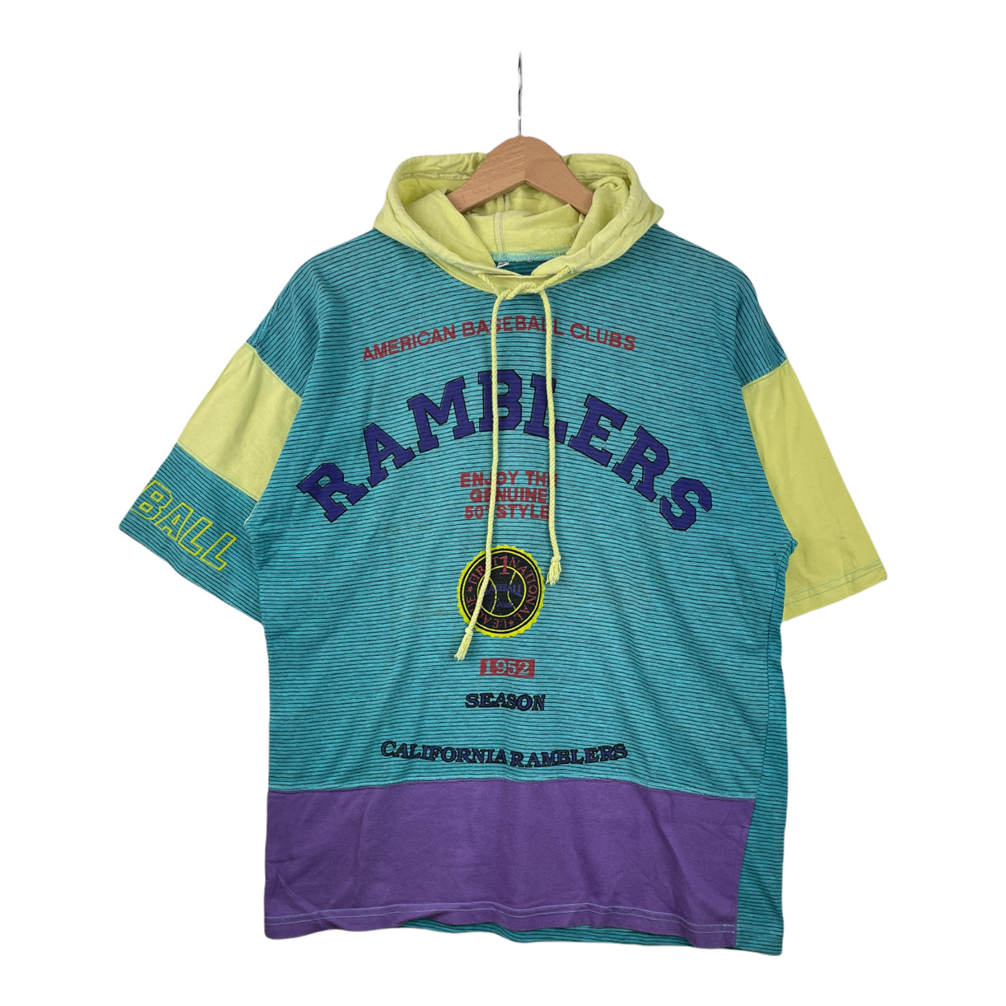 80s Unbranded T-Shirt Blue Yellow S/M