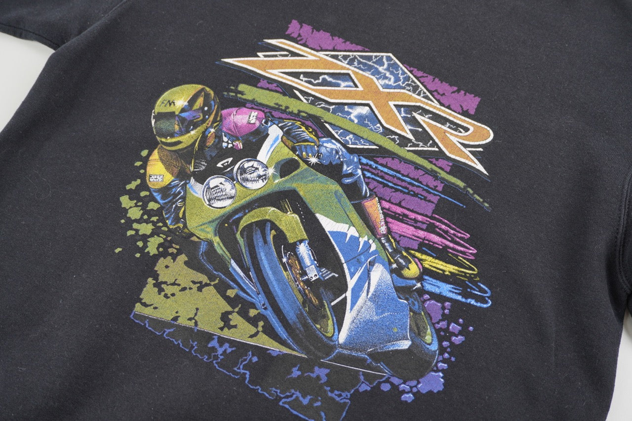 90s Screen Stars ZXR Motorbike Sweatshirt Black  M