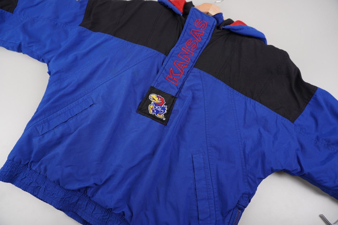 90s Starter Kansas Jayhawks Jacket Blue Black M