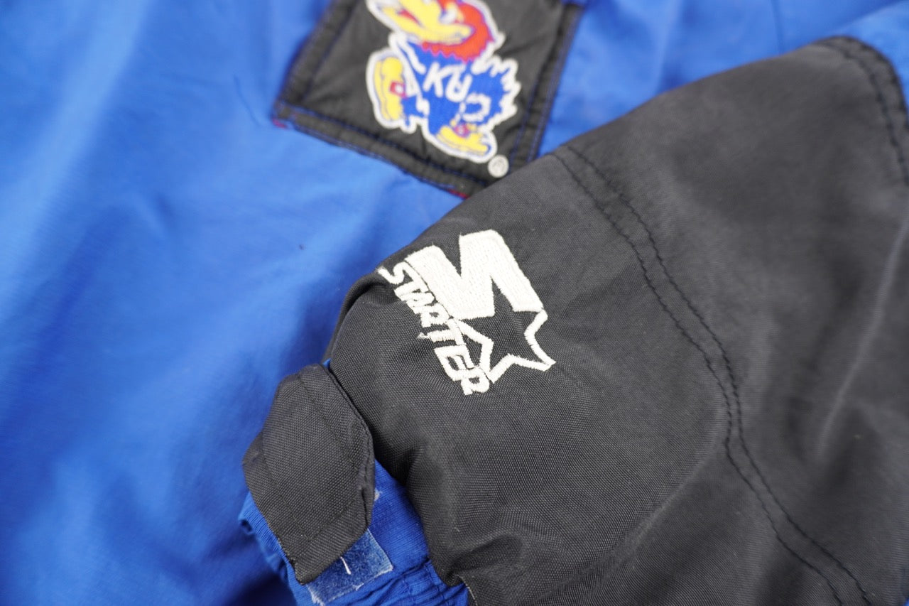 90s Starter Kansas Jayhawks Jacket Blue Black M