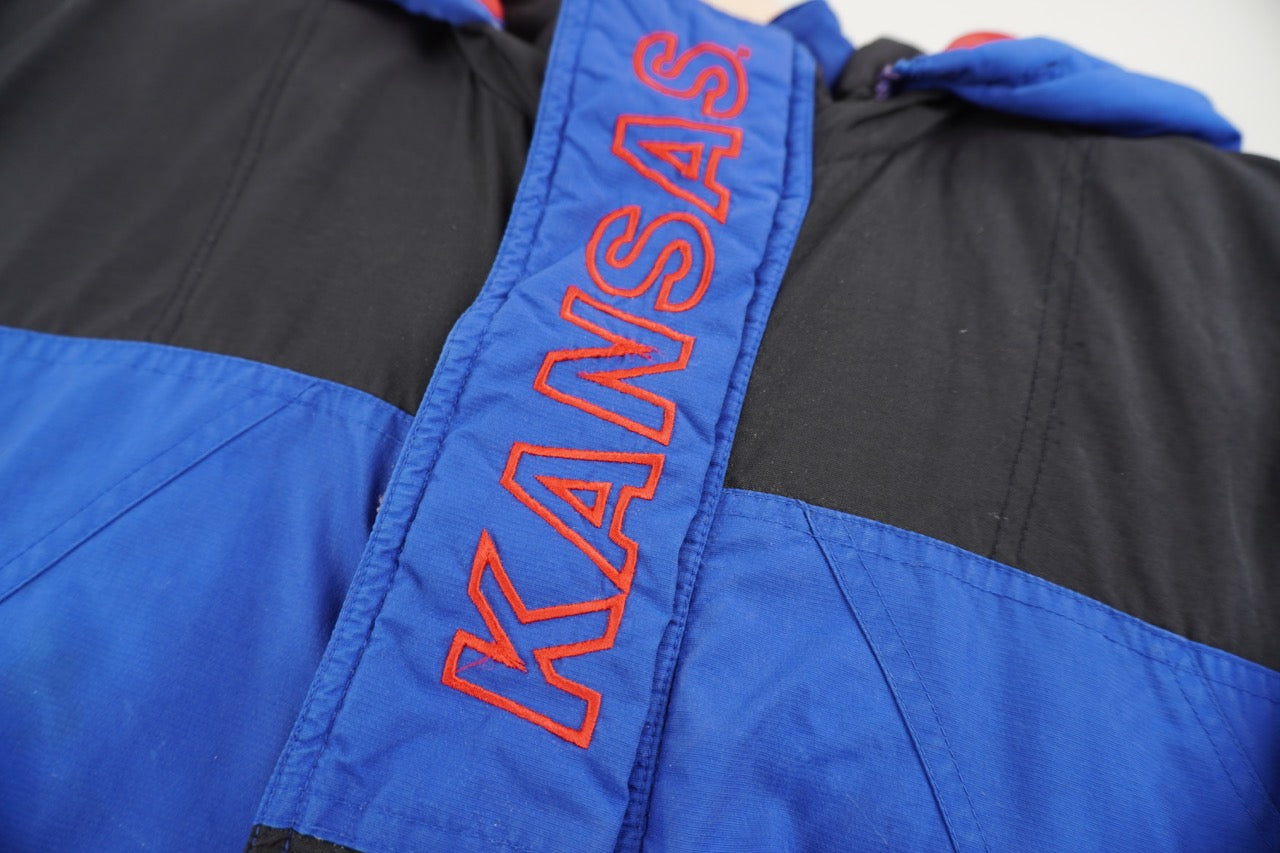 90s Starter Kansas Jayhawks Jacket Blue Black M