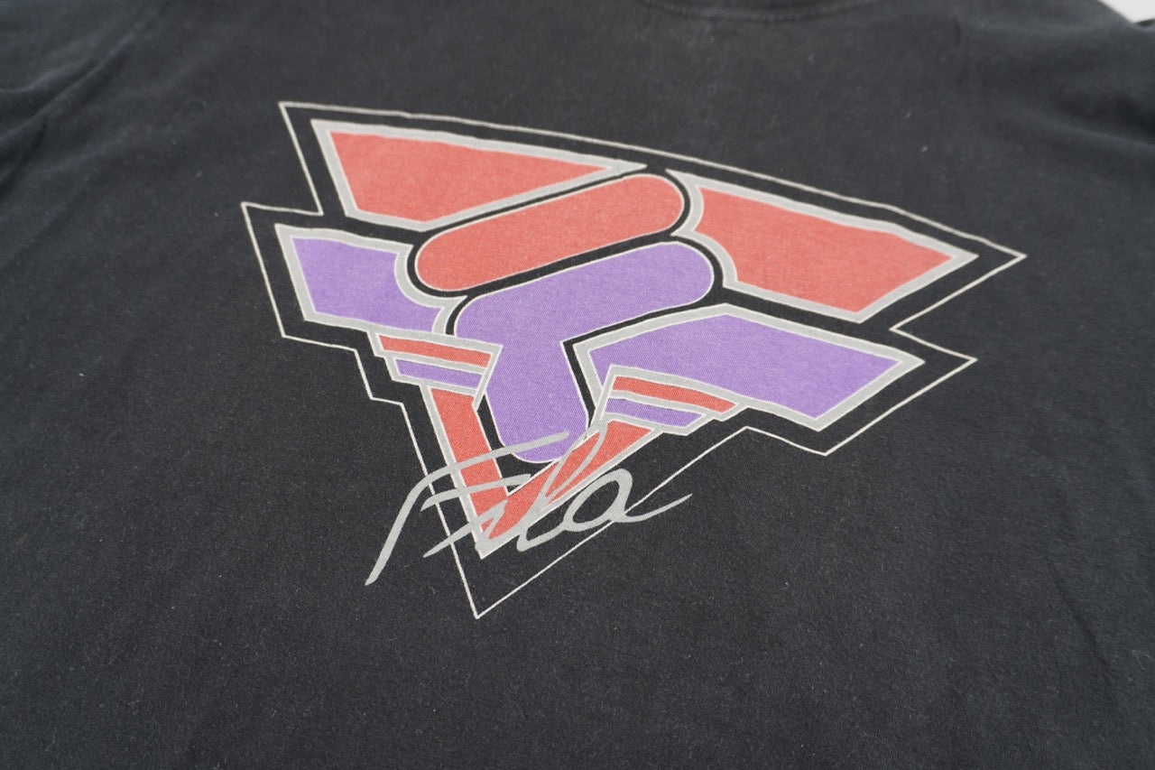 90s Fila T-Shirt Black  L/XL