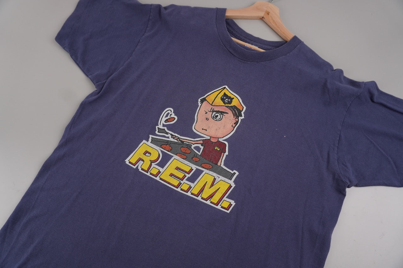 90s R.E.M. Monster Album Band T-Shirt Blue  XL