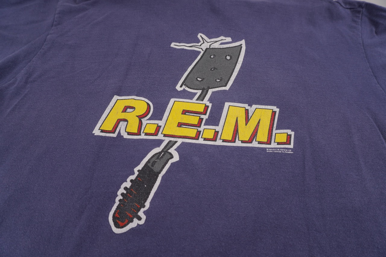 90s R.E.M. Monster Album Band T-Shirt Blue  XL