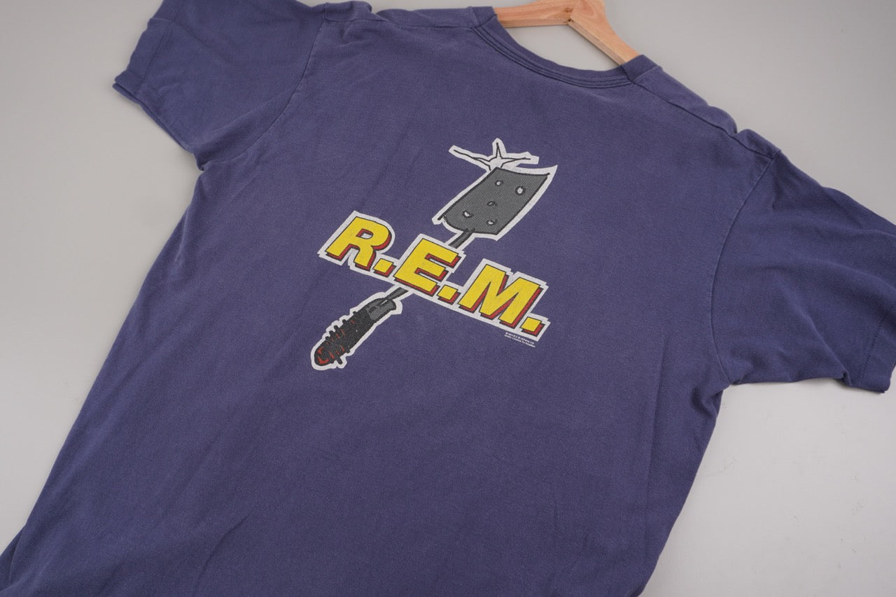 90s R.E.M. Monster Album Band T-Shirt Blue XL – PopeVintage
