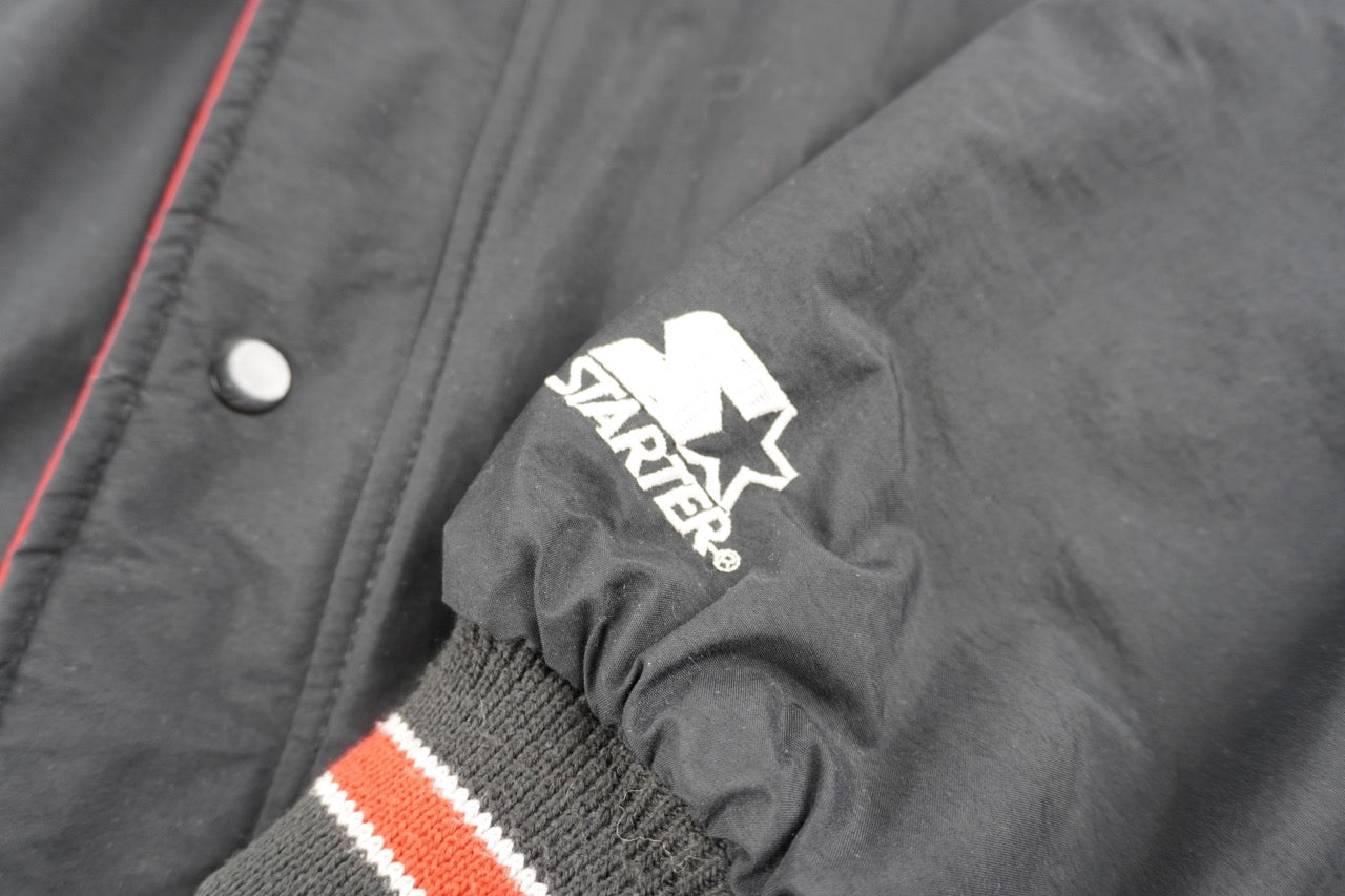 90s Starter Chicago Bulls NBA Jacket Black Red L