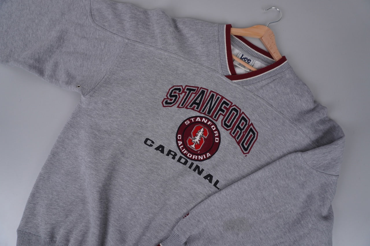 90s Lee Stanford University NCAA Sweatshirt Grey Red XL