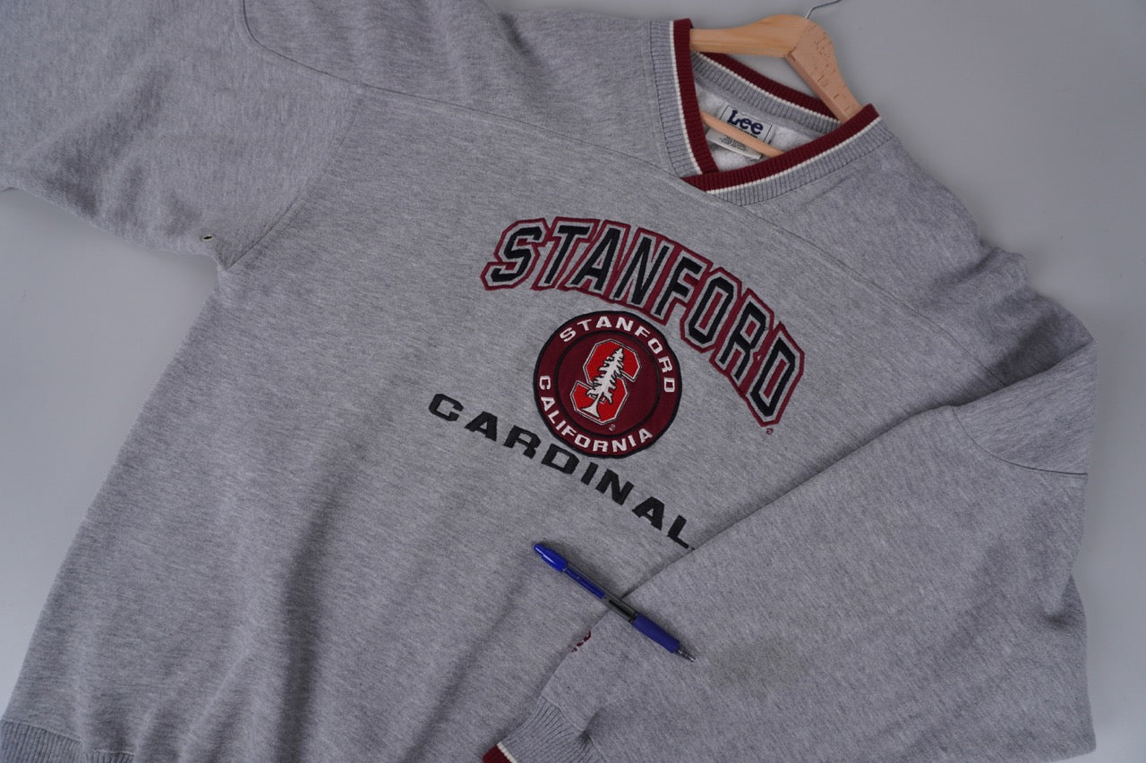 90s Lee Stanford University NCAA Sweatshirt Grey Red XL