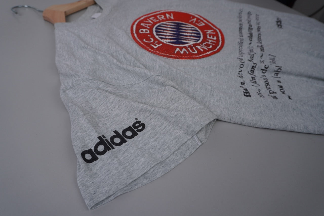 90s Adidas FC Bayern Munich Bundesliga T-shirt Grey  M/L