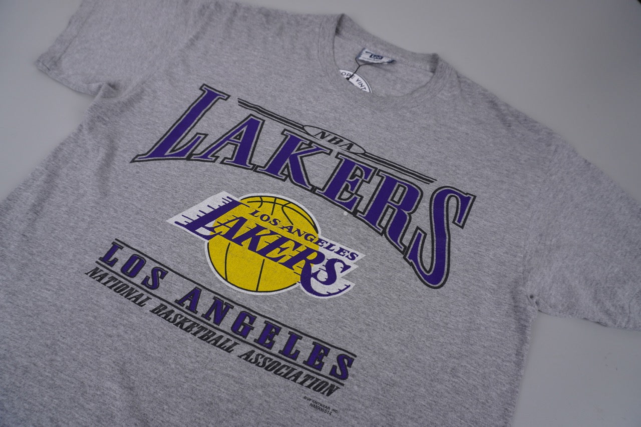 90s Lee Los Angeles Lakers T-shirt Grey Purple Gold L