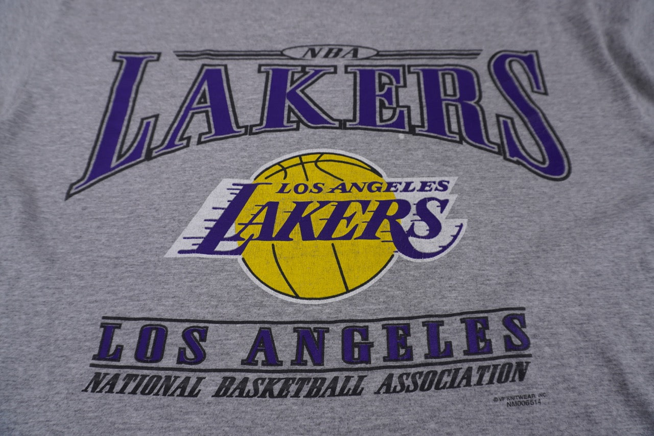 90s Lee Los Angeles Lakers T-shirt Grey Purple Gold L