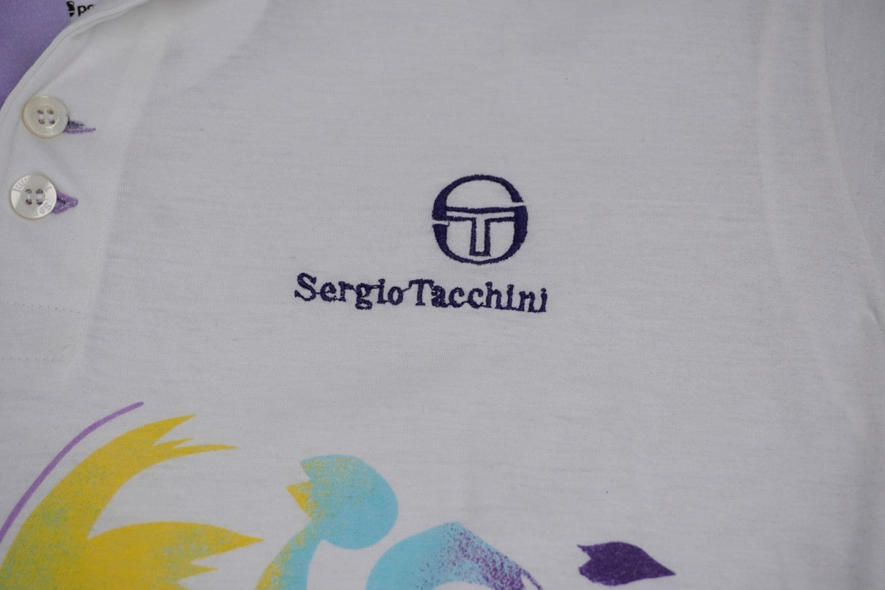 80s White Sergio Tacchini Poloshirt
