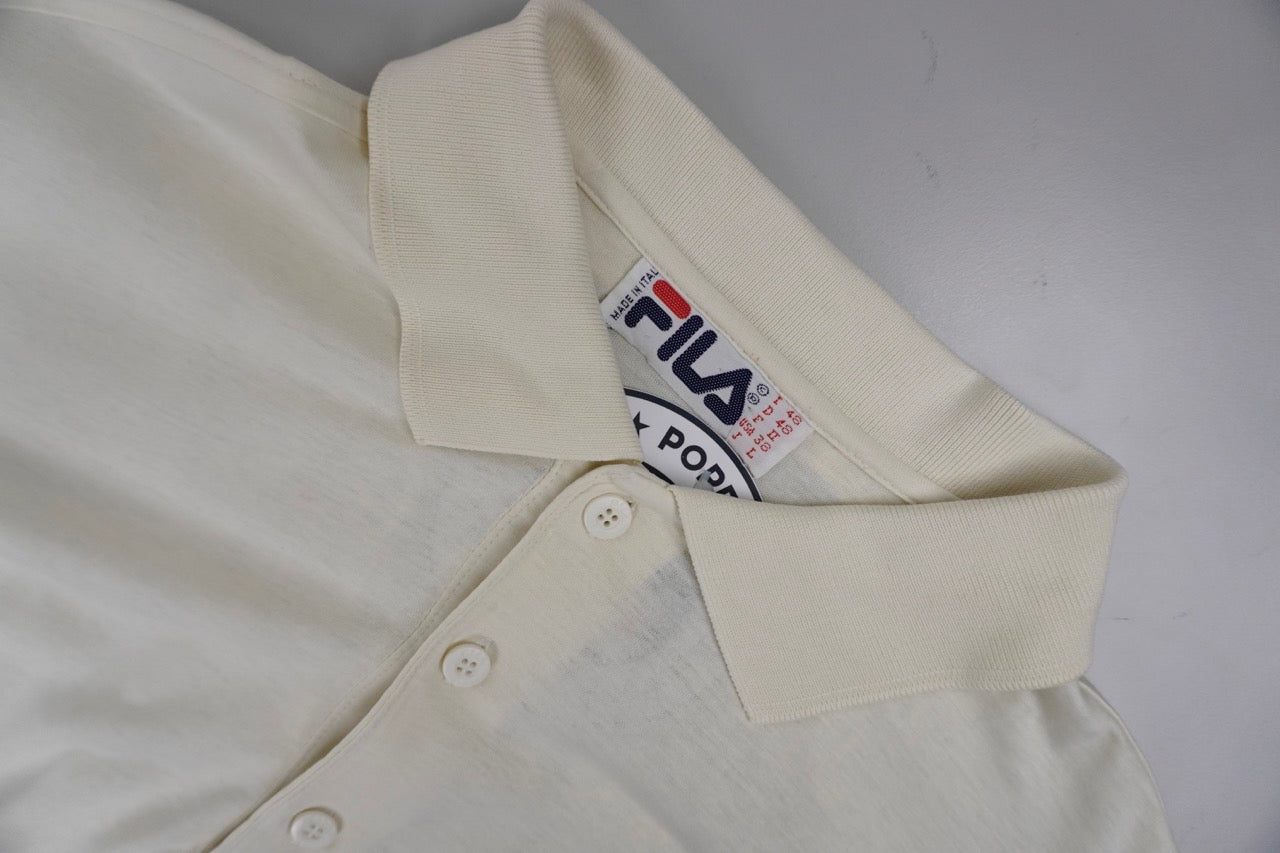 90s Light Yellow Fila Tennis Poloshirt