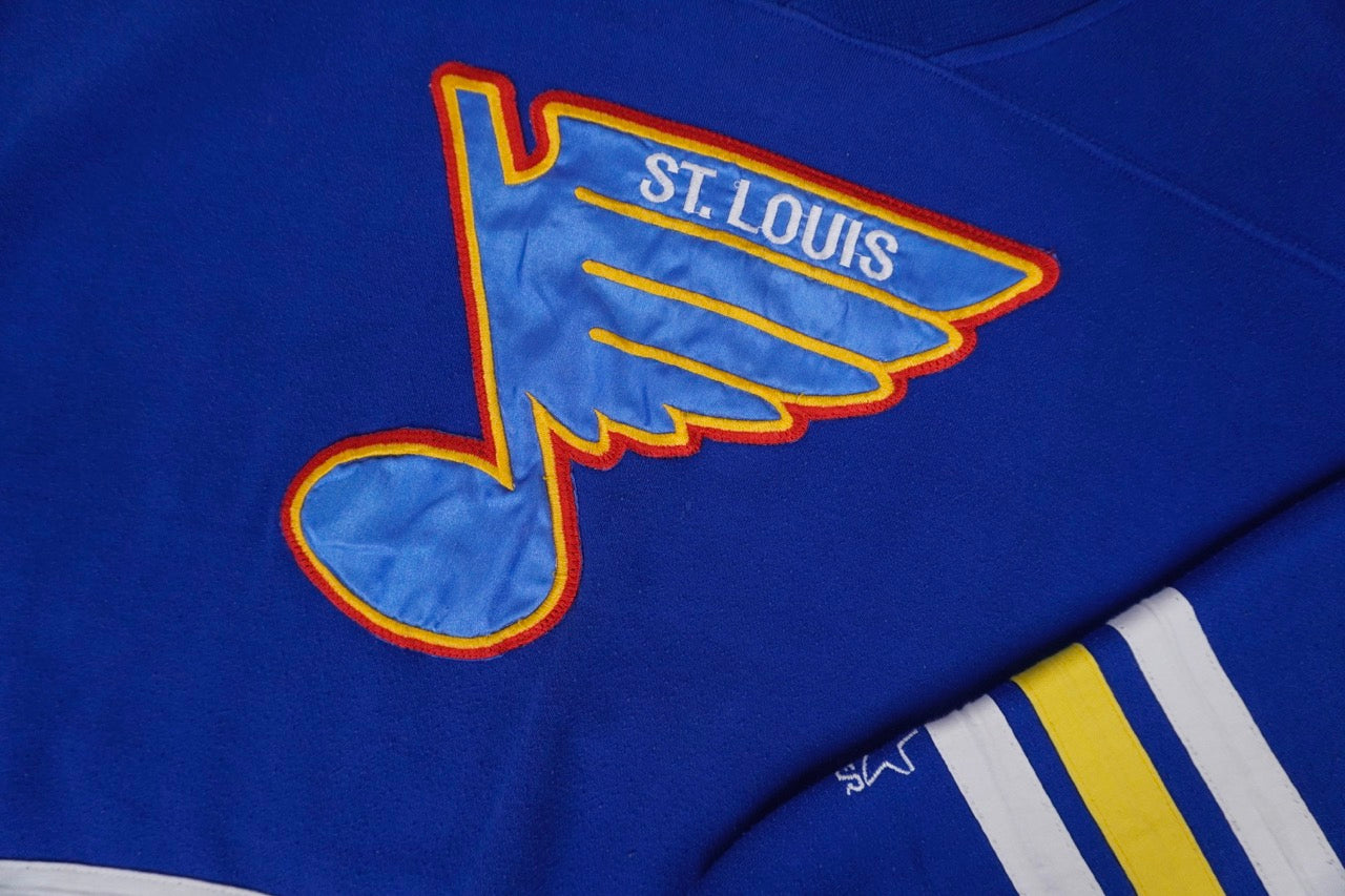 90s Starter St. Louis Blues Curtis Joseph NHL Sweatshirt Blue  L