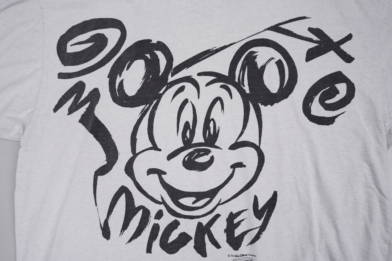 90s Americanwear Mickey Mouse T-shirt Grey Black XL