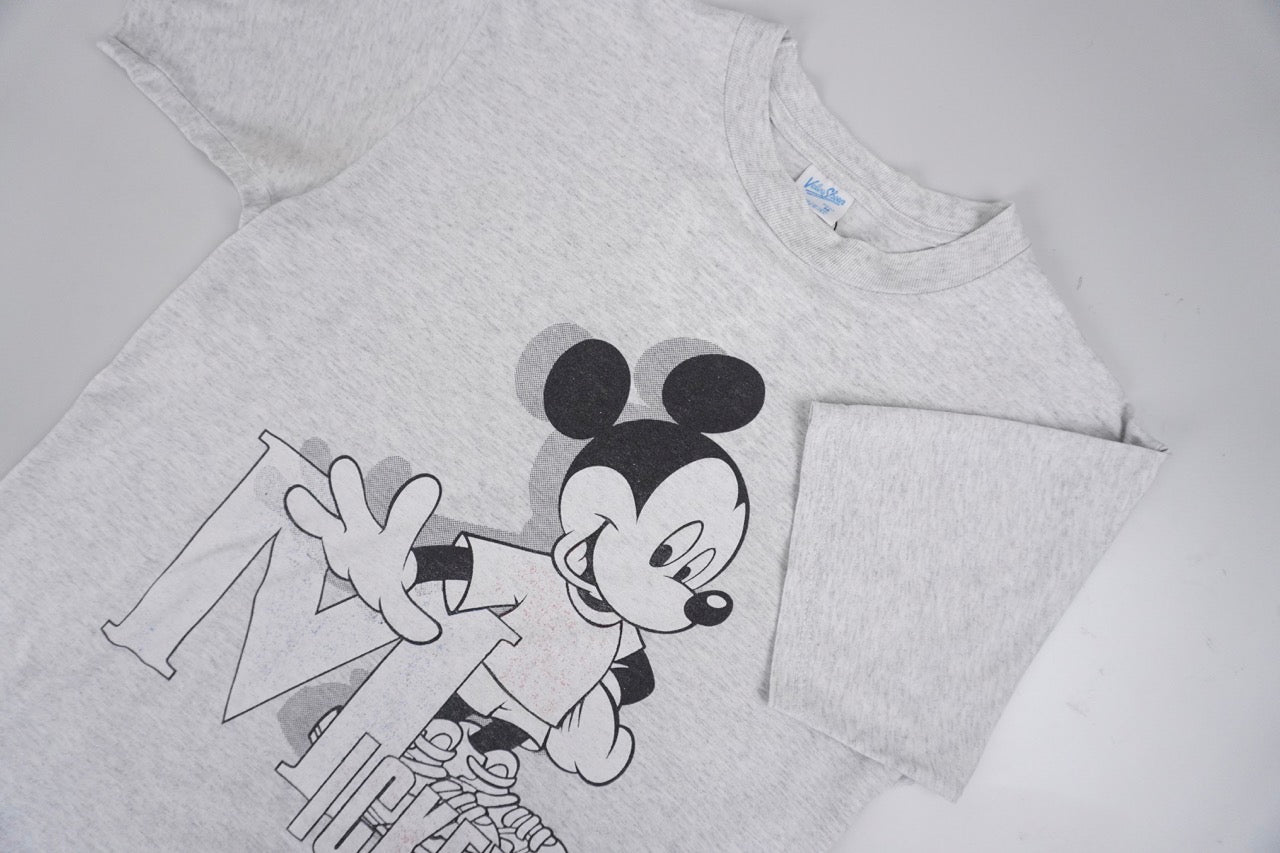 90s Velva Sheen Mickey Mouse T-shirt Gray Black M