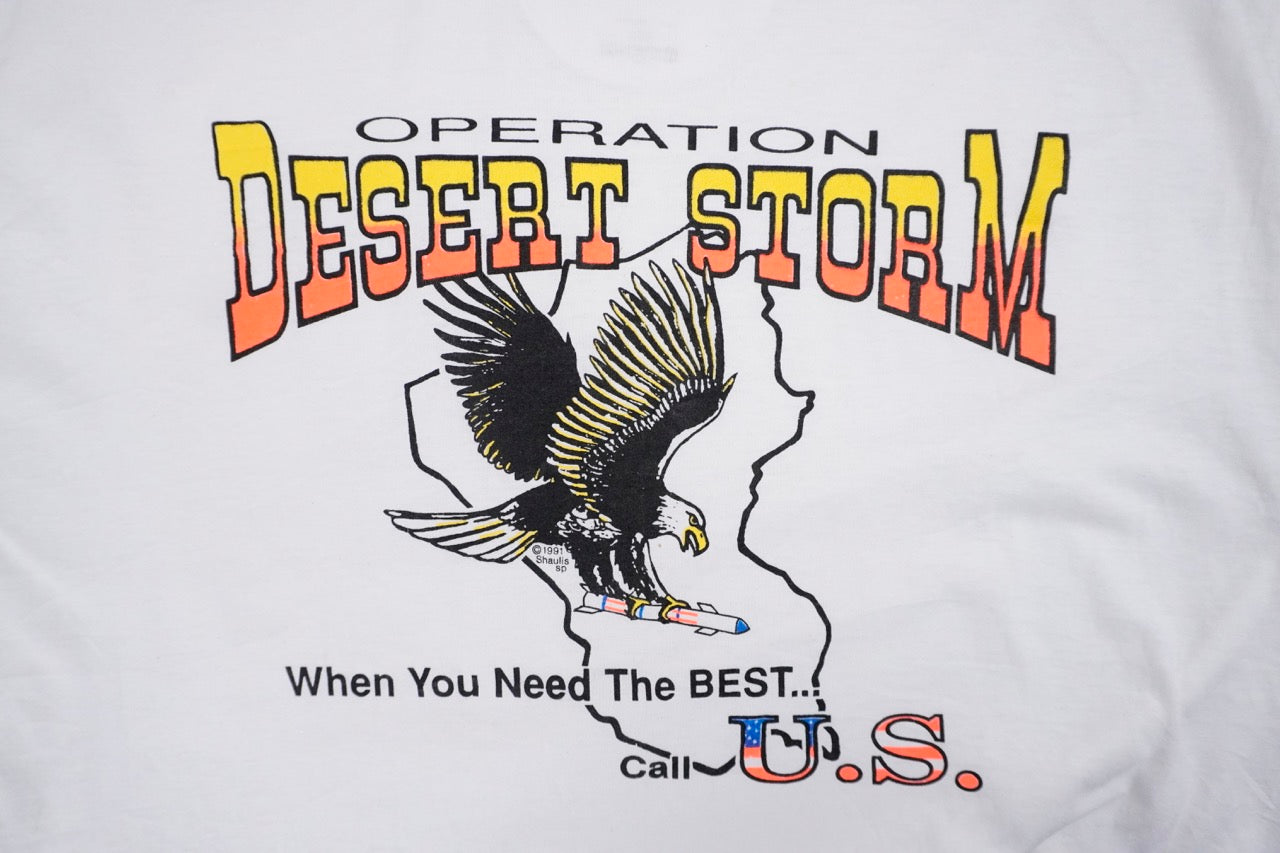 90s Screen stars Operation Desert Storm T-shirt White Multi XL