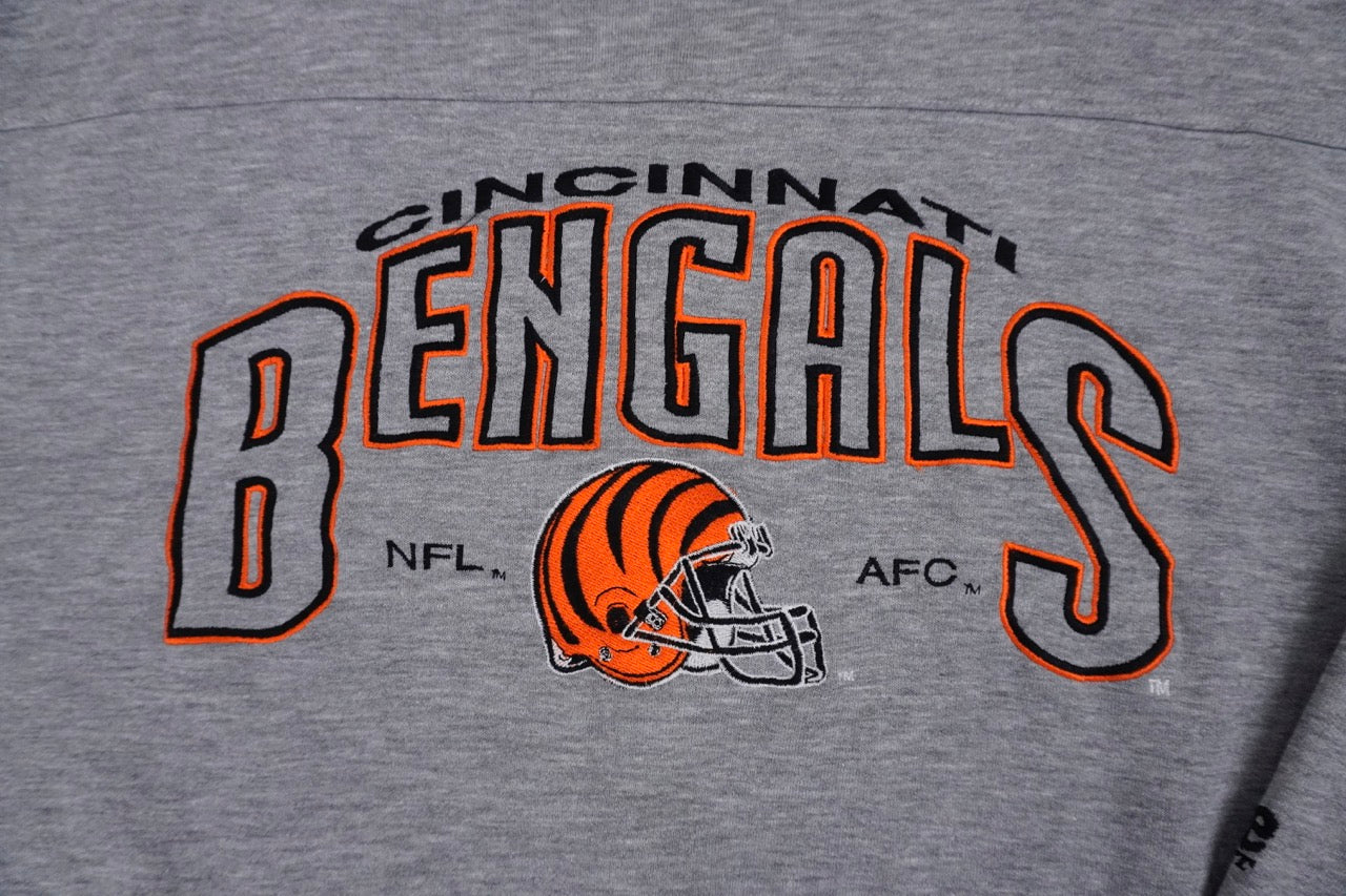 90s Lee Sport Cincinnati Bengals NFL Sweatshirt Grey Orange L/XL