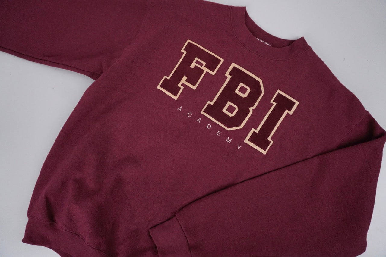 90s Lee FBI Academy Sweatshirt Burgundy Beige M/L