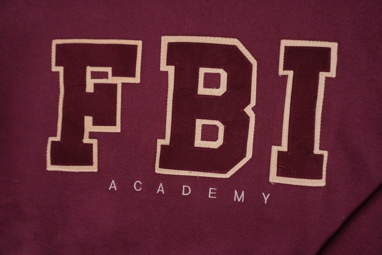 90s Lee FBI Academy Sweatshirt Burgundy Beige M/L