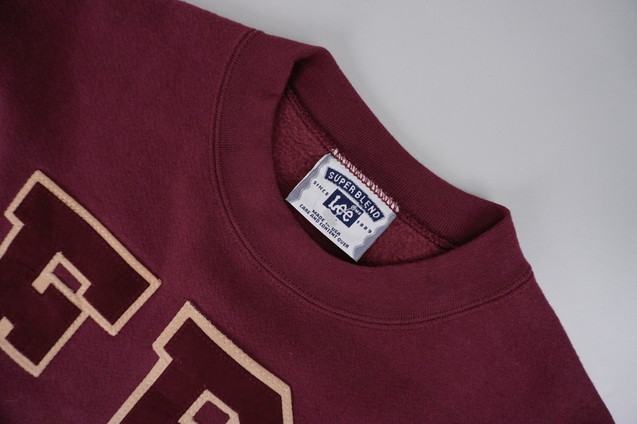 90s Lee FBI Academy Sweatshirt Burgundy Beige M/L