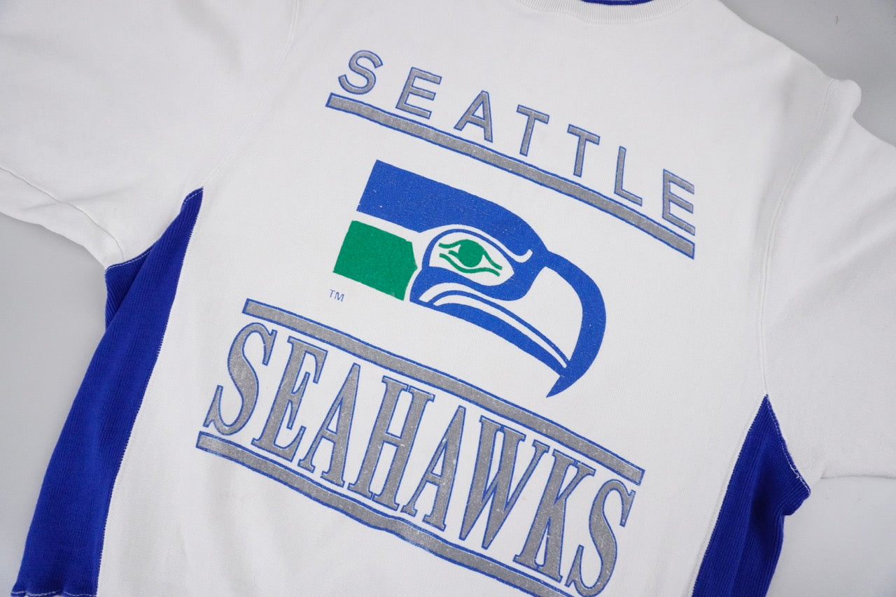 90s Seattle Seahawks NFL Sweatshirt White Blue M