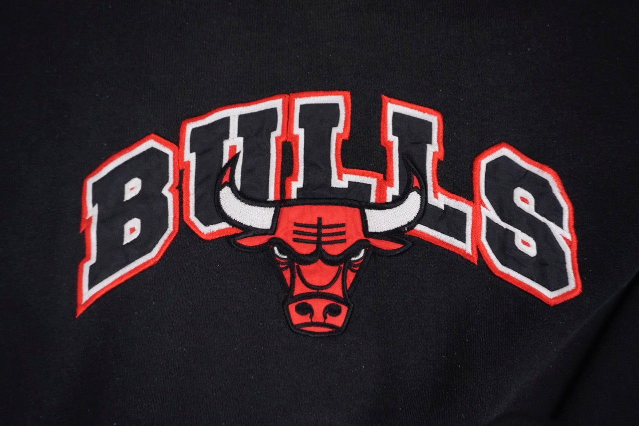 90s Starter Chicago Bulls NBA Hoodie Black Red S/M