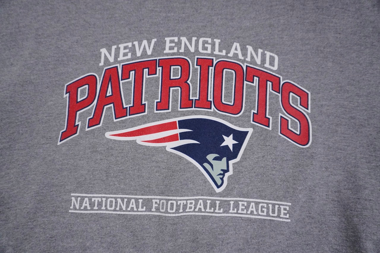 90s Jerzees New England Patriots NFL Sweatshirt Grey L