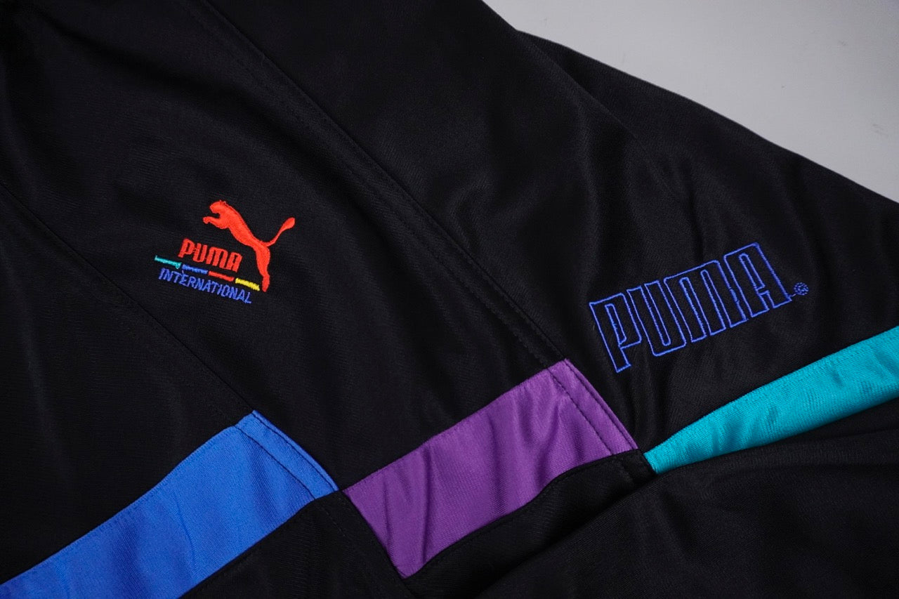 90s Puma Trackjacket Black Turquoise, purple M/L