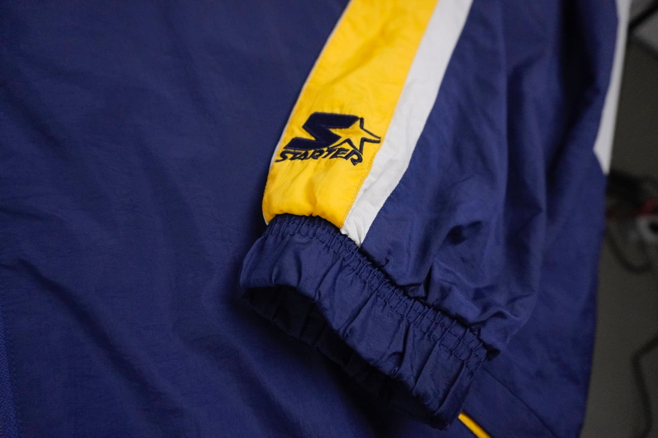 90s Starter Michigan Wolverines Jacket Blue & Yellow L