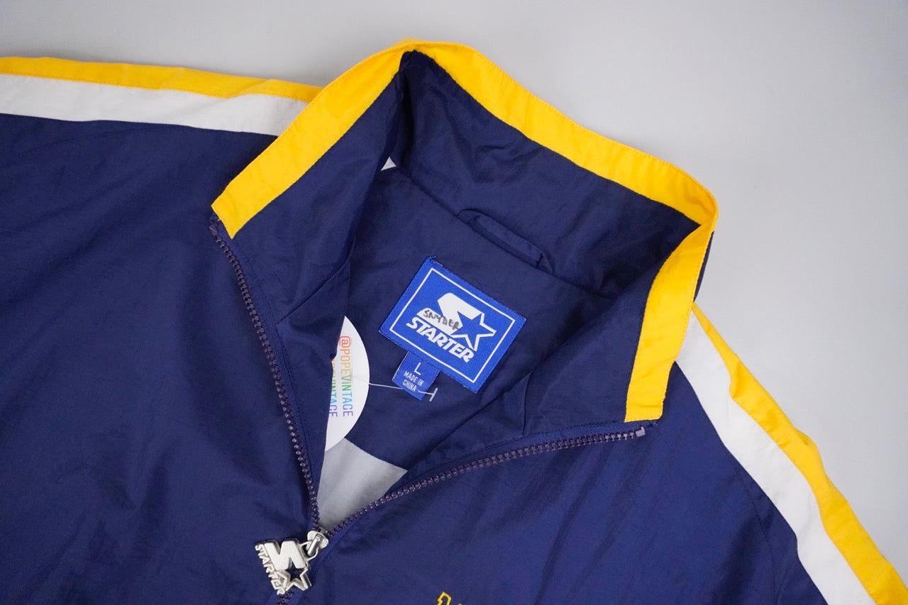 90s Starter Michigan Wolverines Jacket Blue & Yellow L