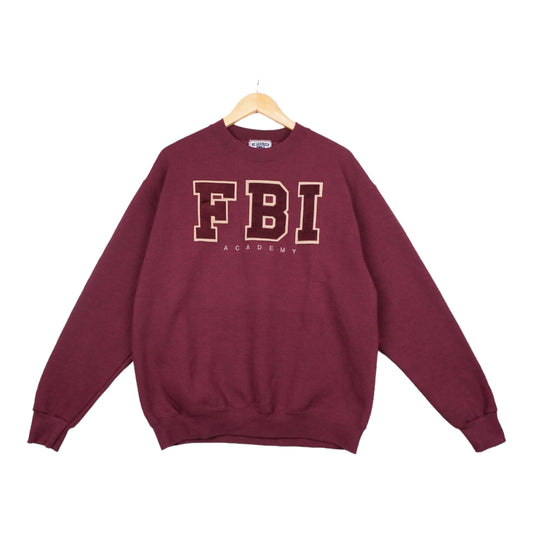 90s Lee FBI Academy Sweatshirt Burgundy Beige M/L