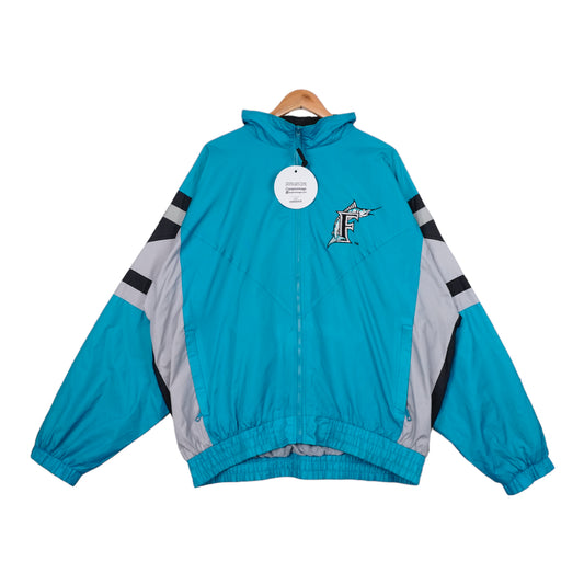 90s Starter Florida Marlins MLB Light Jacket Turquoise Grey XL