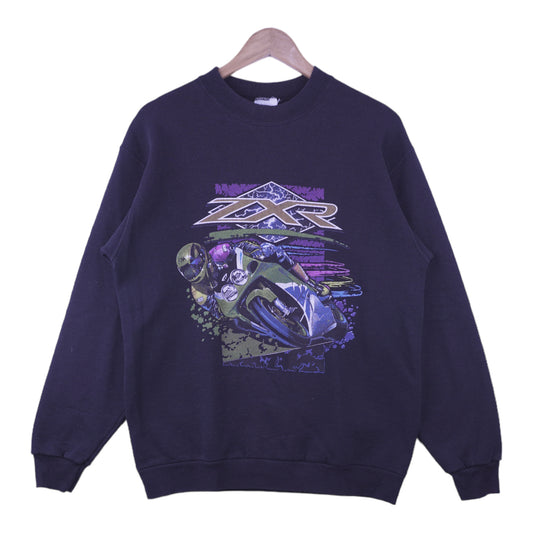 90s Screen Stars ZXR Motorbike Sweatshirt Black  M