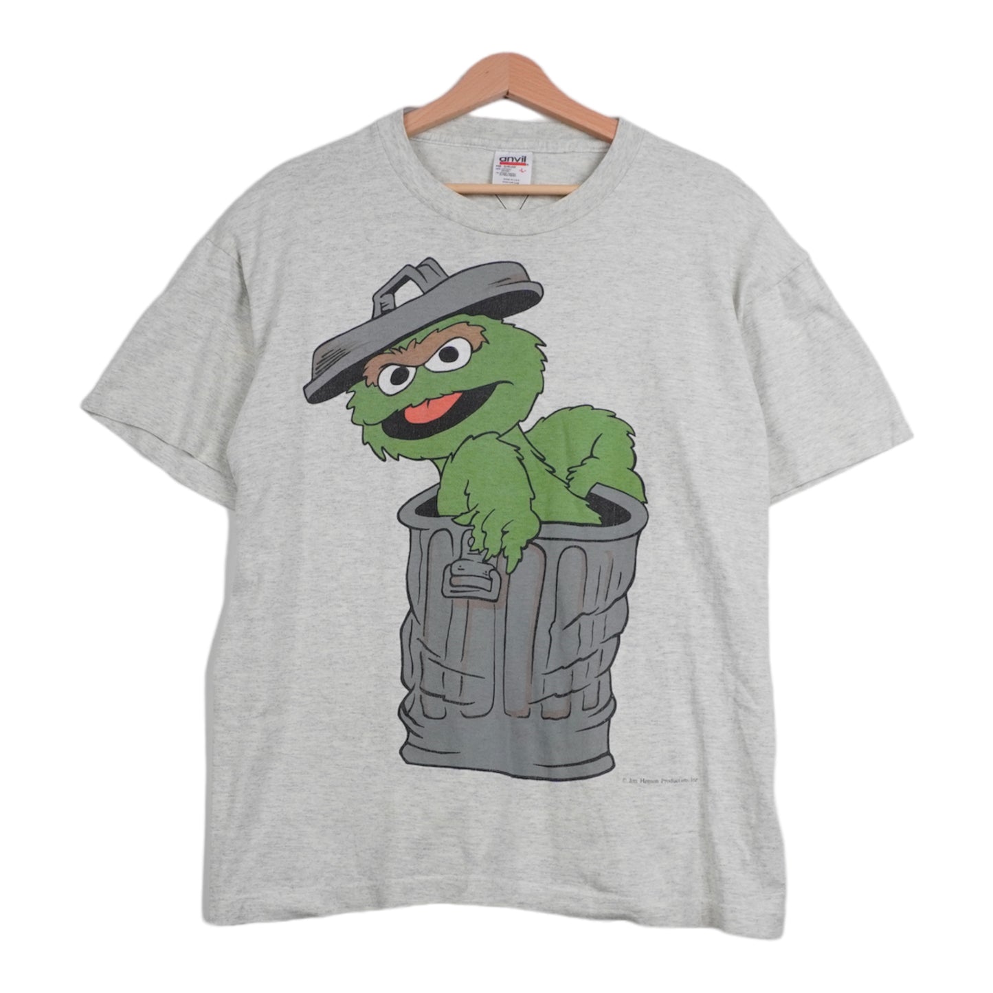 90s Oscar the Grouch Sesame Street Anvil T-shirt White Multi L