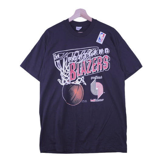 90s Stedman Portland Trailblazers NBA T-Shirt Black XL
