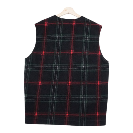 90s Fila Fleece Vest Black Red XL/XXL
