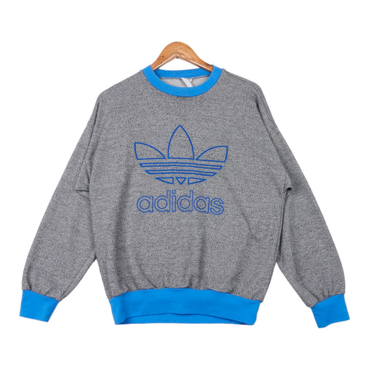 00s Adidas Sweatshirt Grey Blue S/M