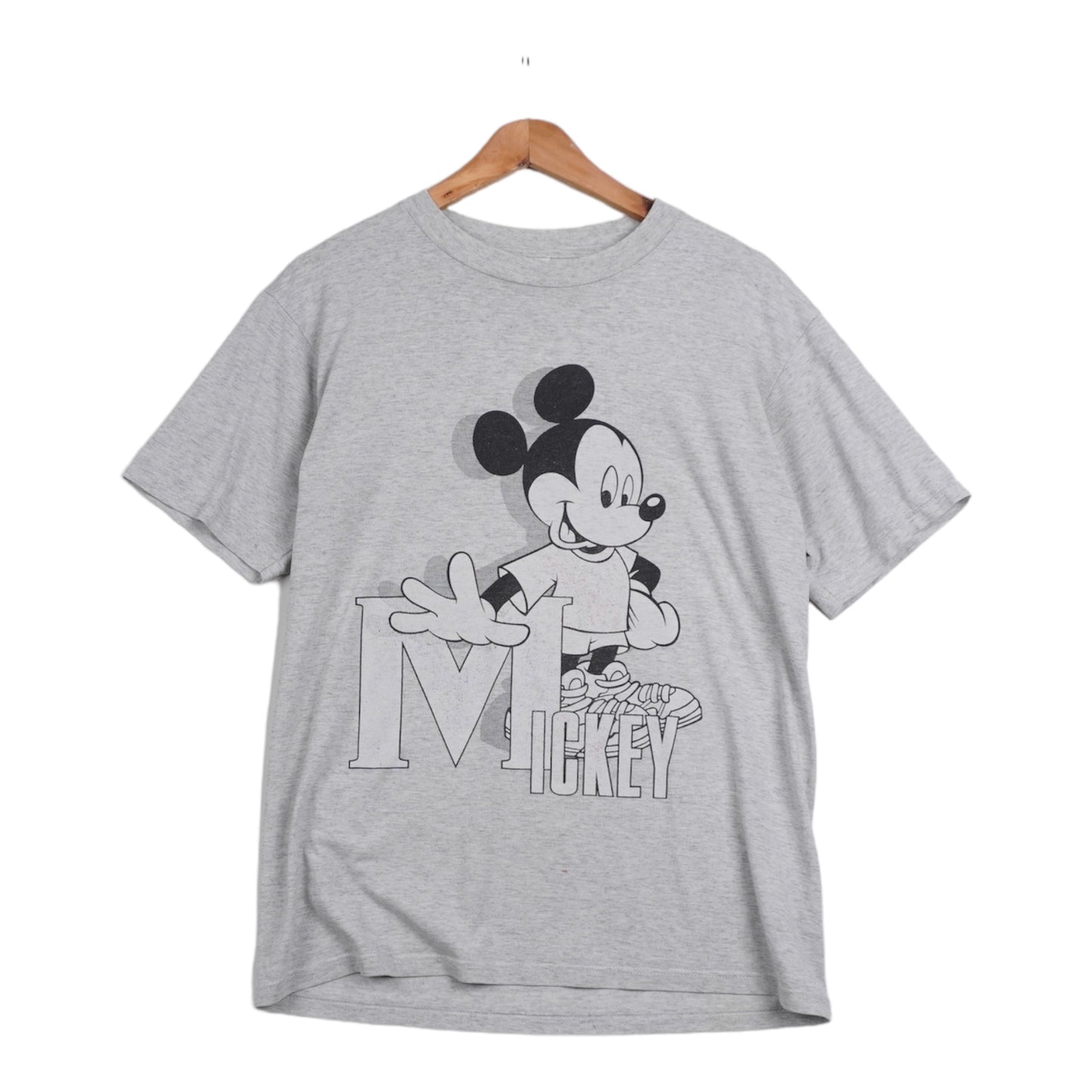 90s Velva Sheen Mickey Mouse T-shirt Gray Black M