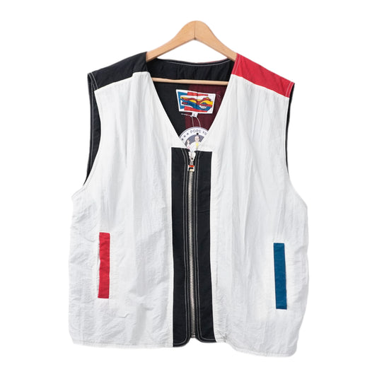 90s Fila Vest White Navy, red