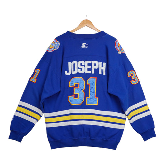 90s Starter St. Louis Blues Curtis Joseph NHL Sweatshirt Blue  L