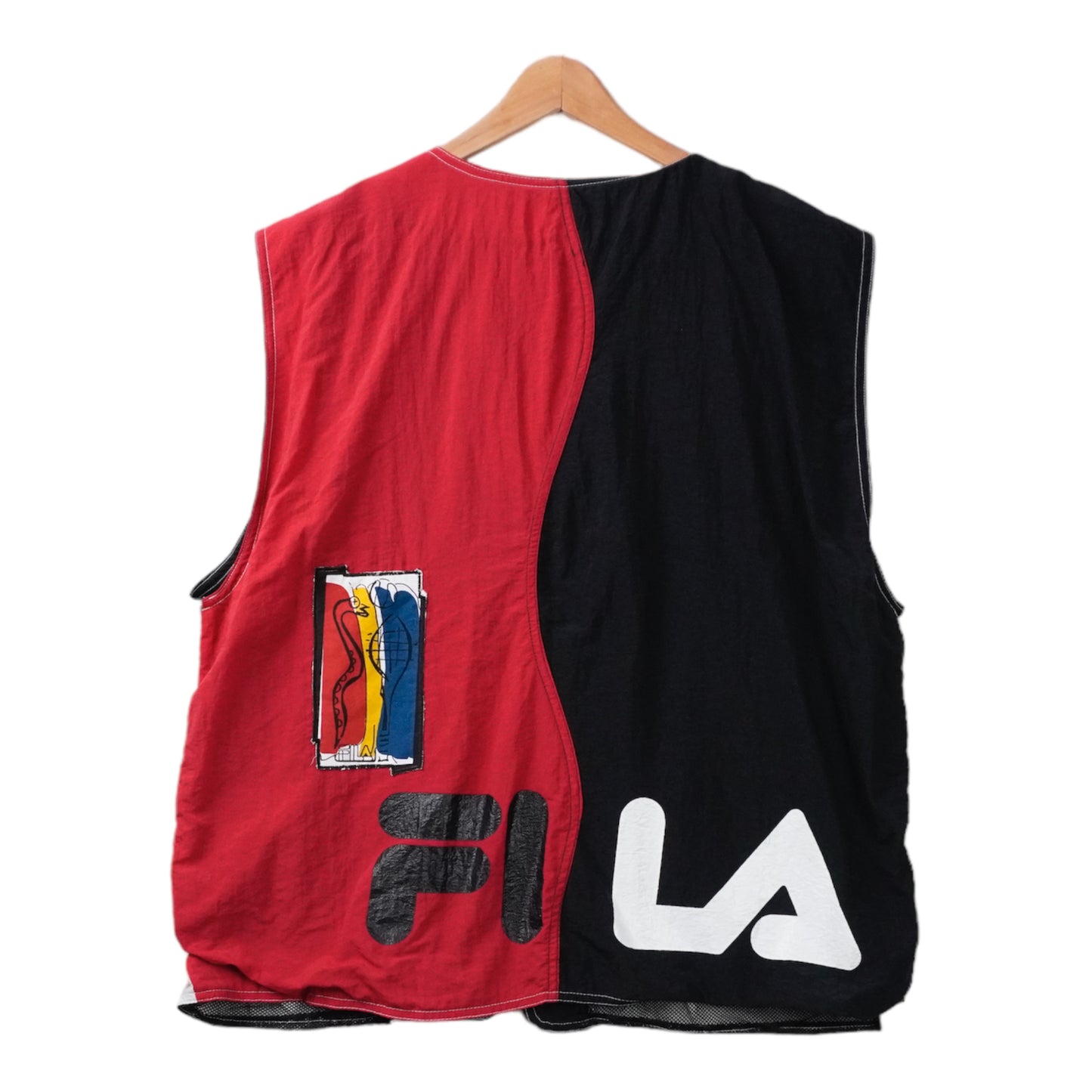 90s Fila Vest White Navy, red