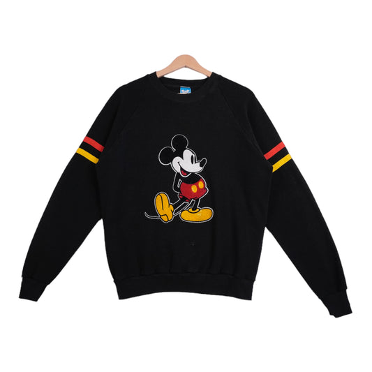 80s Disney Sweatshirt Mickey MOuse Black   L