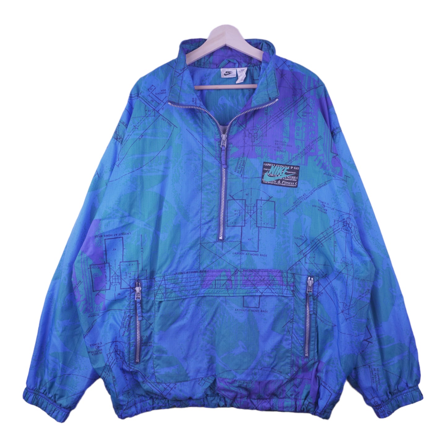 90s Nike Trackjacket  Blue Purple/Green  XXL