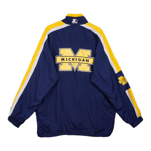 90s Starter Michigan Wolverines Jacket Blue & Yellow L