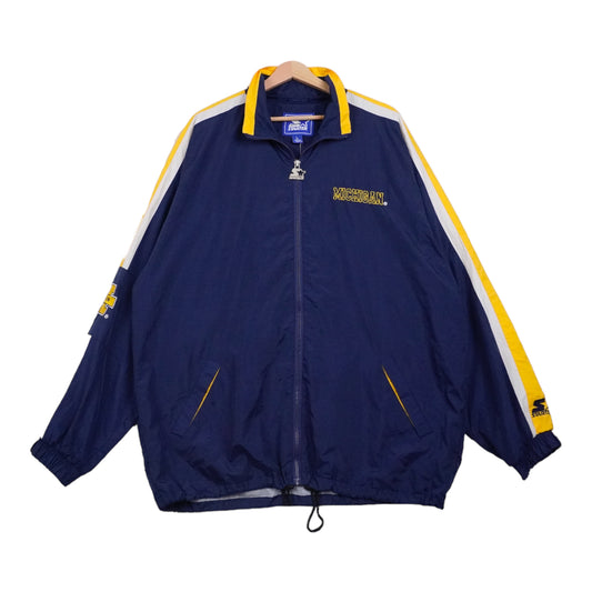 90s Starter Michigan Wolverines Jacket Blue & Yellow L