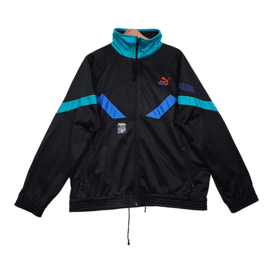 90s Puma Trackjacket Black Turquoise, purple M/L