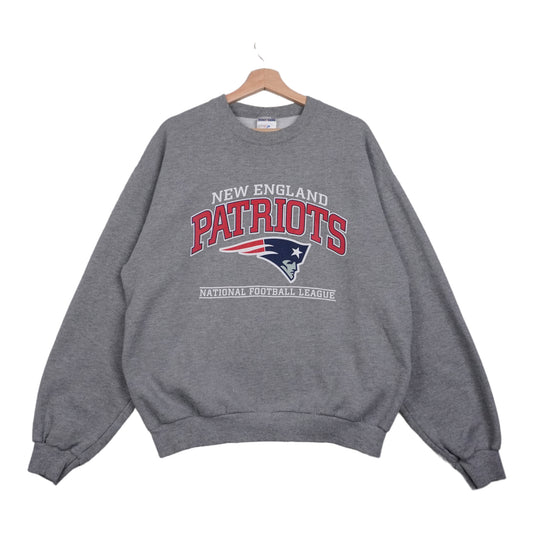 90s Jerzees New England Patriots NFL Sweatshirt Grey L